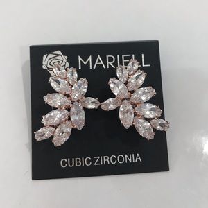 Rose Gold Bridal Cluster Earrings